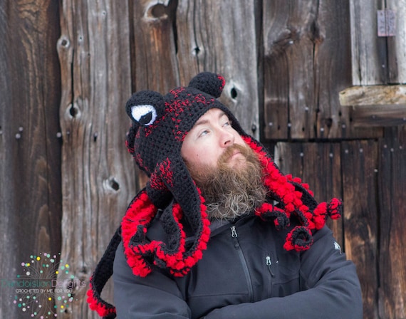 Octopus Hat Black CUSTOM ORDER Large 