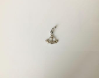 Alien Spaceship UFO Universe Galaxy Charm Belly Navel Ring Body Jewelry Piercing