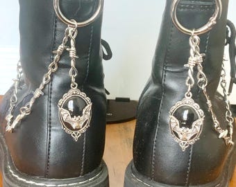 Fledermaus Kamee Barb Stacheldraht Boot Charm Schmuck Anhänger Accessoires Goth