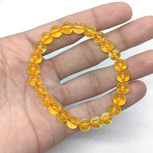 Citrine Crystal Energy Bracelet | Stretch Gemstone Bracelet for Abundance, Confidence & Wealth | Natural Beads | Handmade Gift Jewellery