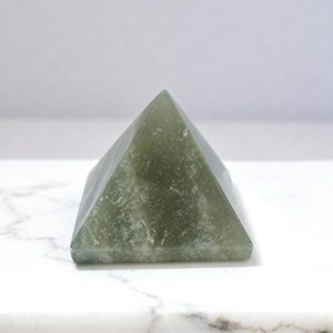 Handmade Green Aventurine crystal pyramid for chakra healing and luck