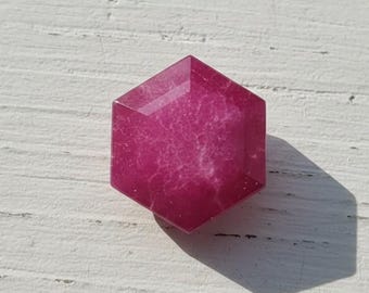 300-400CT Red Ruby Healing Stone | Natural Hexagon Crystal for Root Chakra | Handmade Ruby Gemstone for Energy & Protection