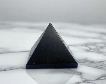 Black Tourmaline Pyramid | Certified Crystal Tower | Root Chakra Stone for Grounding, Healing & Clarity | Meditation Decor Energy Shield