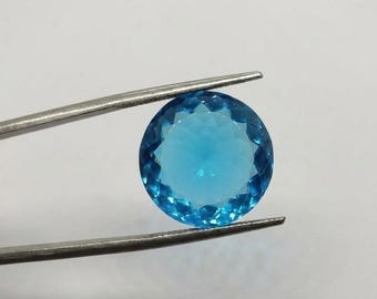 Topacio azul suizo facetado redondo / Gema azul natural suelta de 80 a 85 quilates para anillo, colgante y pendiente / Cristal de piedra natal de diciembre /