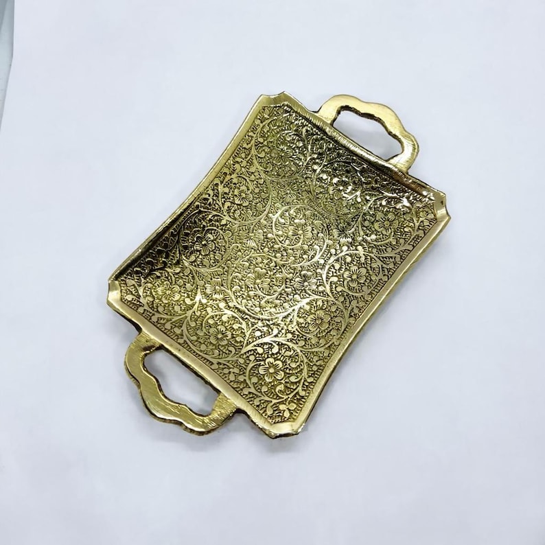 Indian handcrafted brass plate perfect for gifting or puja