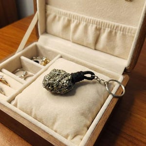 Energy healing keychain accessory with wire wrapped crystal
