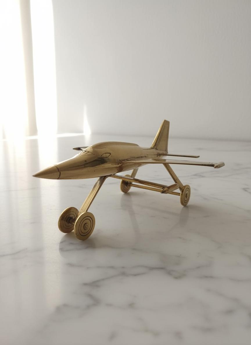 手作りの真鍮製飛行機模型、戦闘機フィギュア、航空関連のオフィス