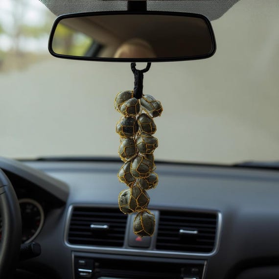 Pyrite Wall Hanging for Abundance and Protection | Handmade Grape Cluster Decor | Solar Plexus Chakra Healing Crystal Art |