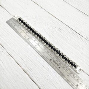 Natural Karungali Wood Bracelet | Blackwood Energy Healing Bracelet with Silver Spacers | Handmade Traditional South Indian Bracelet for Protection, Health & Grounding