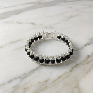 Traditional Karungali Wood Bracelet with Silver Beads | South Indian Spiritual Jewelry | Energy Protection, Focus & Strength | Handmade Unisex Healing Bracelet