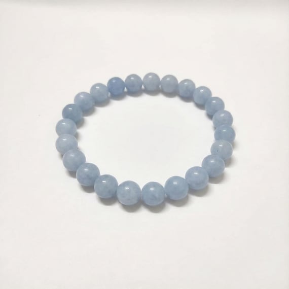 Aquamarine Crystal Bracelet | Certified Handmade Gemstone Jewellery for Clarity, Peace & Spiritual Balance | Beaded Stretch Bracelet Gift