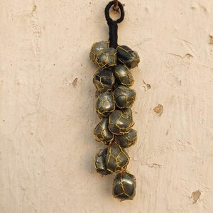 Handmade pyrite wall decor for chakra healing and abundance