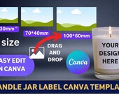 Candle Label Canva Template, Jar Label Template, Editable Candle Sticker, Printable Candle Label, Small Business Branding Canva