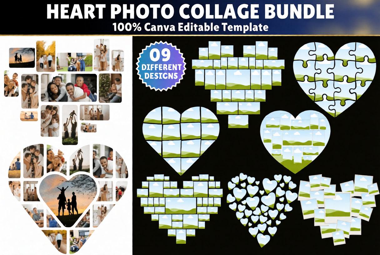 Heart photo collage - Etsy 日本