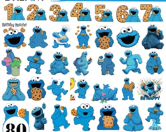 80 imagens SVG do Monstro das Bolachas, Elmo, PNG de Bolacha, SVG de Monstro, Bolacha Monstro, aniversário de bolacha, contorno do Monstro das Bolachas, Monstro Azul, monstro para Cricut