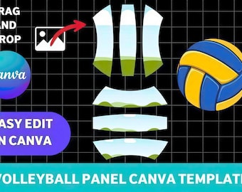 Volleyball Panel Canva Template, Editable Volleyball Ball Design Template, Sports Ball Panel Graphic, Printable Volleyball Template