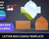 Letter Box Canva Template, Editable Envelope Box Template, Printable Gift Box Canva, DIY Packaging Template, Drag and Drop Design