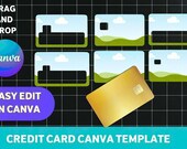 Credit Card Canva Template Editable, Business Card Style Design, PVC Card Template, Custom Card Mockup, Printable Card Template Canva