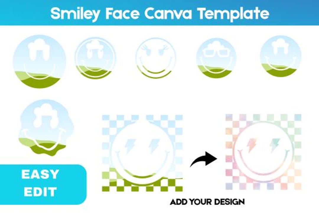 Smiley Face Png Bundle, Checkered Smiley Png, Daisy Smiley Png, Retro ...