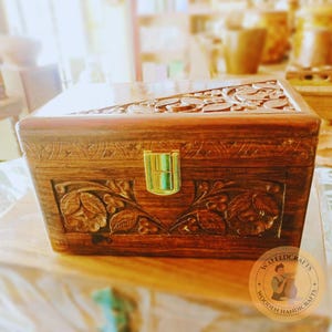 Handmade Wooden Jewelry Box, Rustic Jewelry Organizer, Wooden Handcrafted Storage Organizer with Brass Work, Keepsake Box Boho Vanity Decor