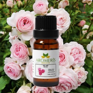 Aceite de rosa puro, destilación al vapor orgánica, sin químicos, completamente natural 10 ml 0.34 oz fl