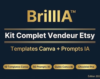 Canva Etsy Templates + 50 AI Prompts | Complete Seller Kit | Canva AI Guide PDF | Professional Visuals | Instant Download