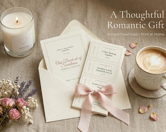 Romantic Love Coupons Printable for Couples, A4 Coupon Book Gift ,Couples Coupon Book Printable, Romantic Gift, Love Coupons A4 Kit