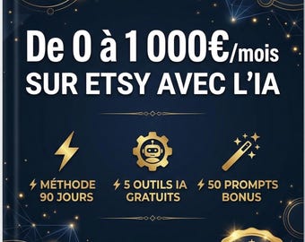 Etsy AI Guide | From €0 to €1000/month | French PDF Ebook | 90-Day ChatGPT Plan | Etsy Seller 2026 | Instant Download