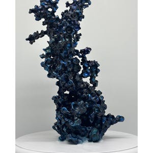 Unique Coral Aluminum Art - Aluminum Casting with Base - Abstract Aluminum Orbeez-Cast Sculpture