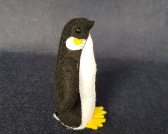 Small handstitched felt penguin  stuffy