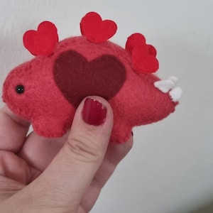 Peluche de dinosaurio de San Valentín de fieltro de lana Valendino