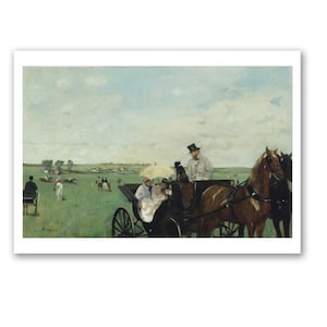 Lámina artística de carreras de caballos - En las carreras en el campo (1869) Edgar Degas