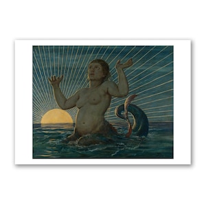 Zeemeerminkunstdruk - Meereserwachen (Sea Awakening) (1893) Hans Thoma
