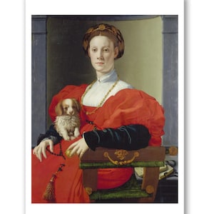 Portrait-Kunstdruck - Damenbildnis in Rot (Francesca Salviati) (ca. 1533) Agnolo Bronzino