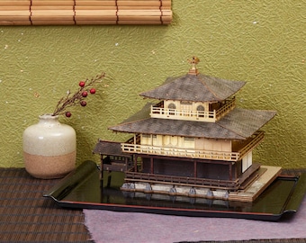 3D houten model van de Kinkakuji-tempel – Houten puzzel van de tempel in Kyoto – Architectuurmodelbouwset – Doe-het-zelf cadeau