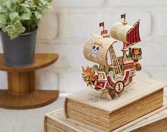 One Piece Thousand Sunny 3D houten puzzel | DIY scheepsmodel | Anime cadeau | Houten modelbouwpakket | Verzamelobject