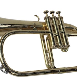 Flugelhorn 3 Valve Bb Pitch Brass Made Includes Mouthpiece & Hard Case Ideal Flugelhorn for Students and Beginners Best for Gifting