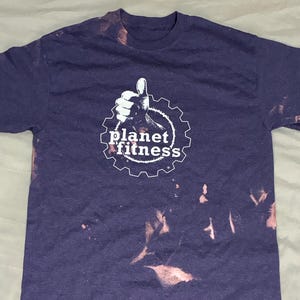 Fitness Vintage Hand-Dyed and Bleached T-Shirt - Post Apocalyptic Tee - Dystopian -- Distressed Tee - Medium