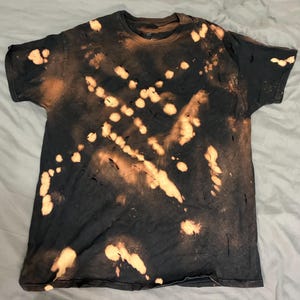 Vintage Hand-Dyed and Bleached T-Shirt - Post Apocalyptic Tee - Dystopian -- Distressed Tee - XL
