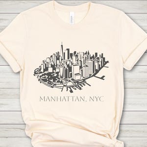 Manhattan Skyline T-Shirt: NYC Travel Souvenir, Unisex Cotton Tee