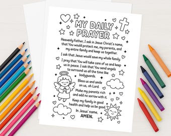 My Daily Prayer Coloring Page: Christian Kids Activity (Digital Download)
