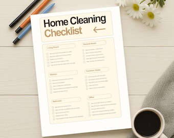 Home Cleaning Checklist: Room-by-Room Schedule (Digital Download)