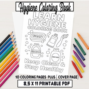 Hygiene Malbuch für Kinder: Selbstpflege-Bildungsaktivität (druckbare PDF)