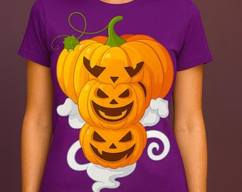 Spooky Pumpkin Ghost PNG: Halloween Clipart Digital Download