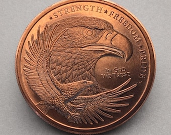 Pièce de cuivre American Eagle, objet de collection patriotique, 1 oz de cuivre fin à 99,9 %