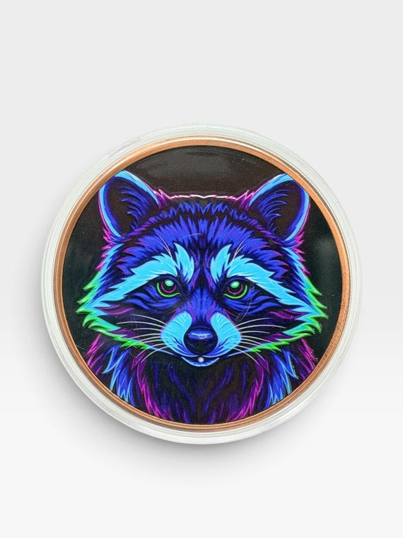 Mystic Night Raccoon copper round