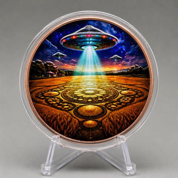 UFO Crop Circle copper round