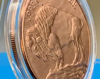 Pièce de cuivre Liberty à l'effigie d'un Indien/Bison | Lingot de cuivre pur à 99,9 %