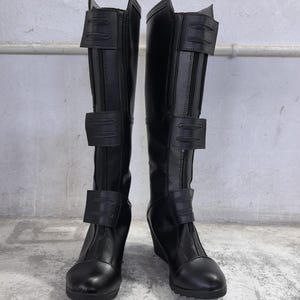 Women&#39;s Natasha Black Cosplay Shoes Movie Costume Boots Made to Order