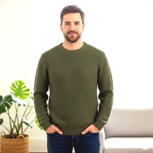 Textured Stripe Sweater Crochet Pattern, Easy Unisex Jumper PDF, Mens Womens Pullover Top Download